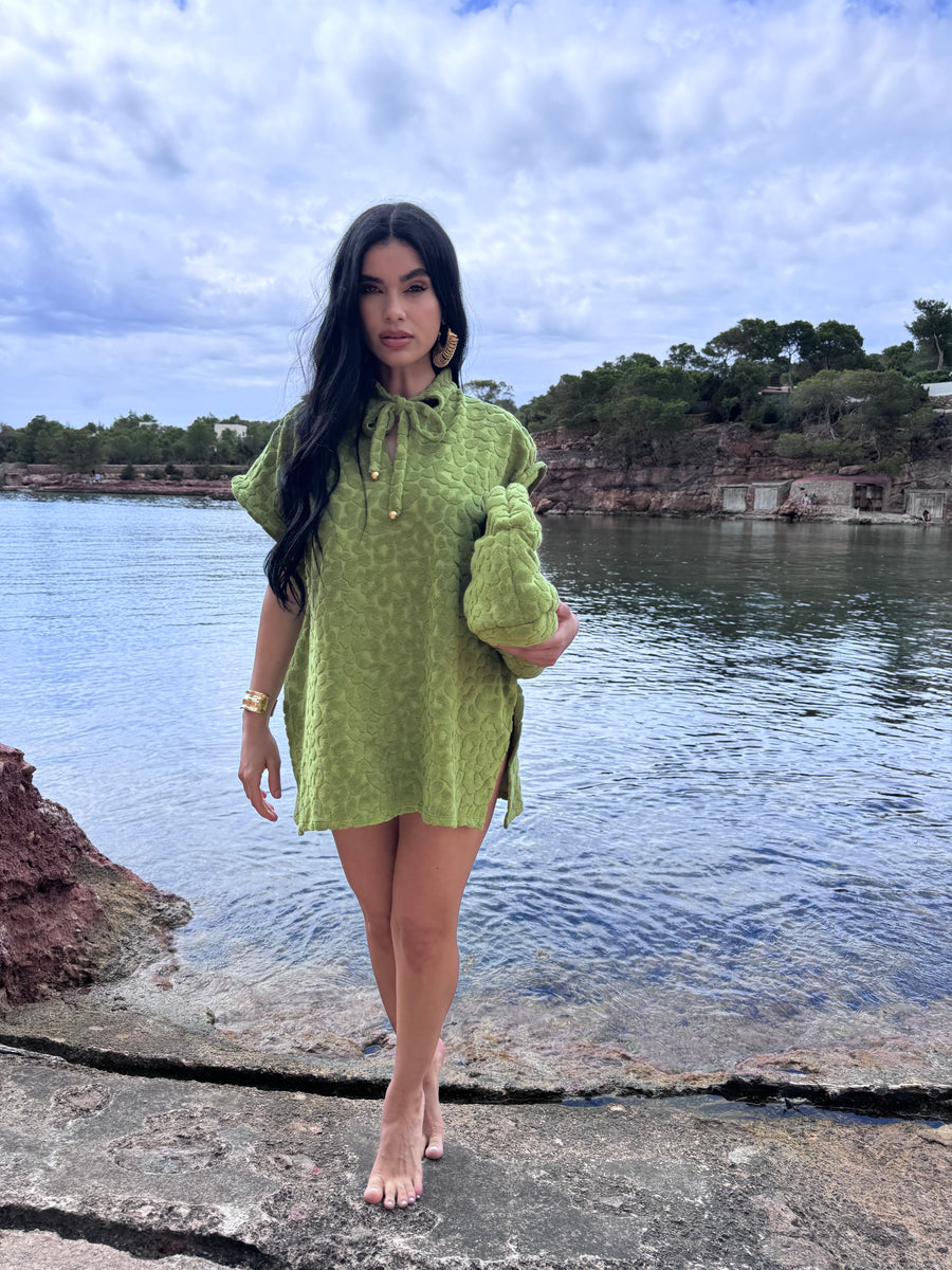 Mila Poncho - Olive Leopard