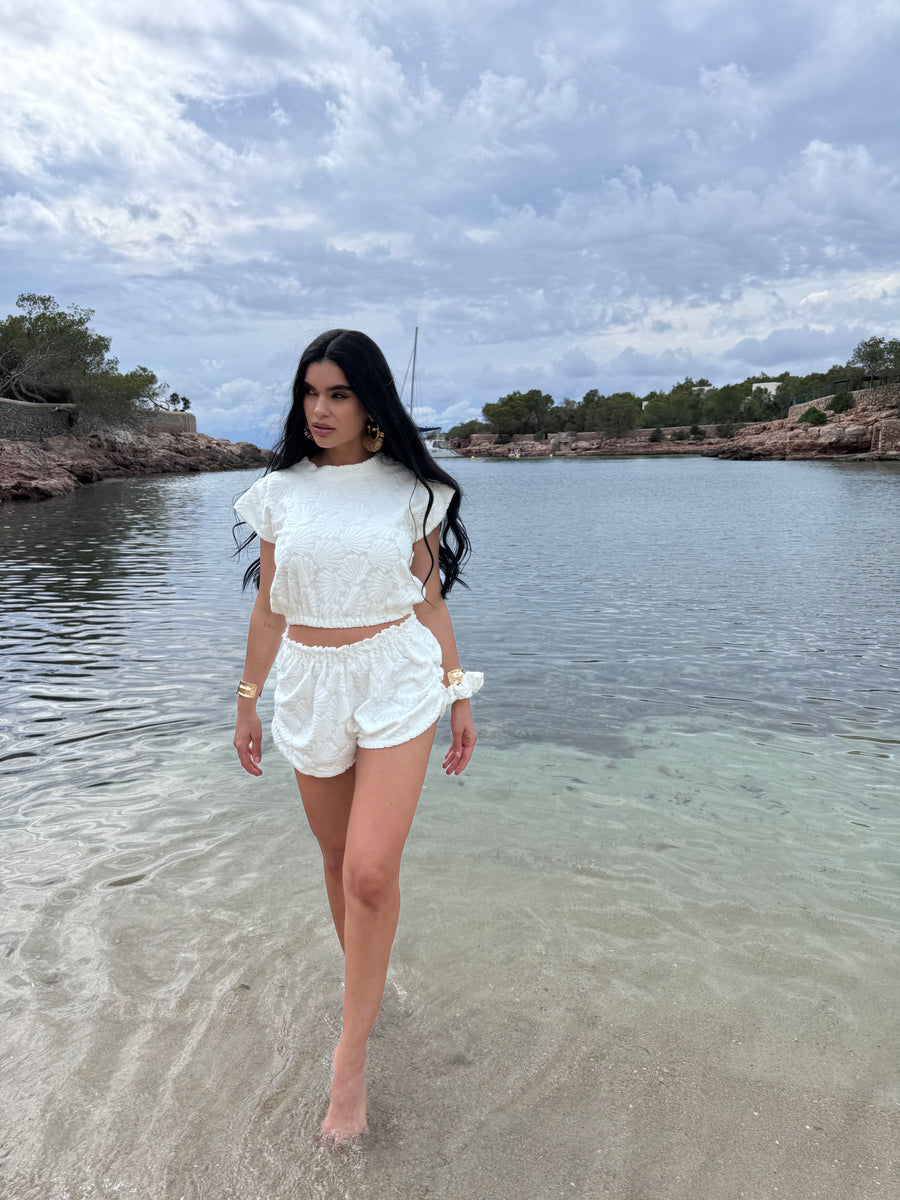 Lio Towelling Two Piece - White Seashell